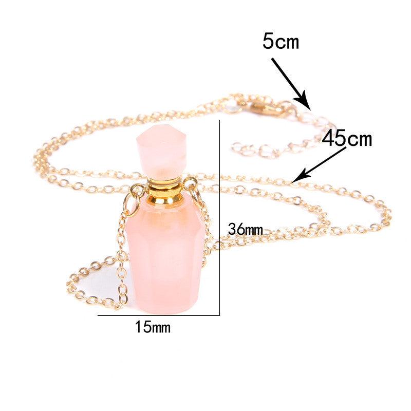 Perfume Bottle Crystal Pendant Necklace | Women's Jewelry FI0636