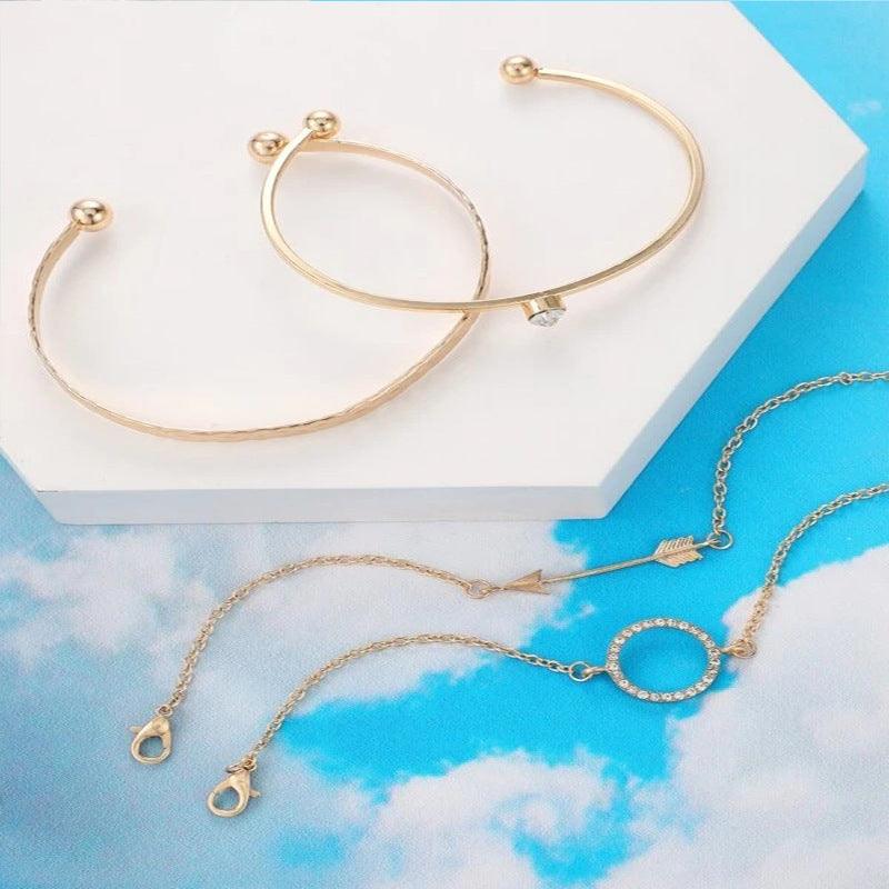 Women's 4 Piece Rhinestone Bracelet | Fashion Wear