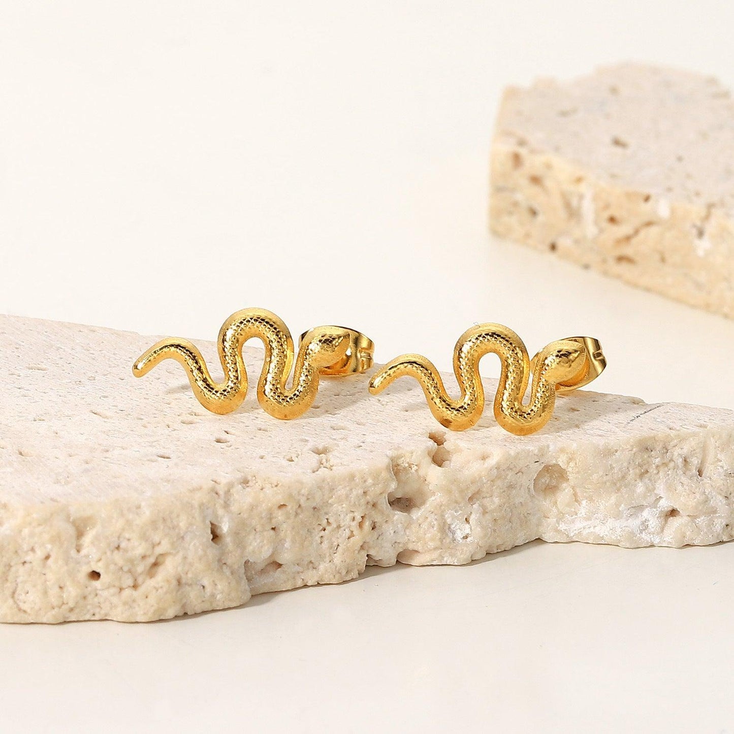 18K Gold Plated Snake Studs | Daily Wear