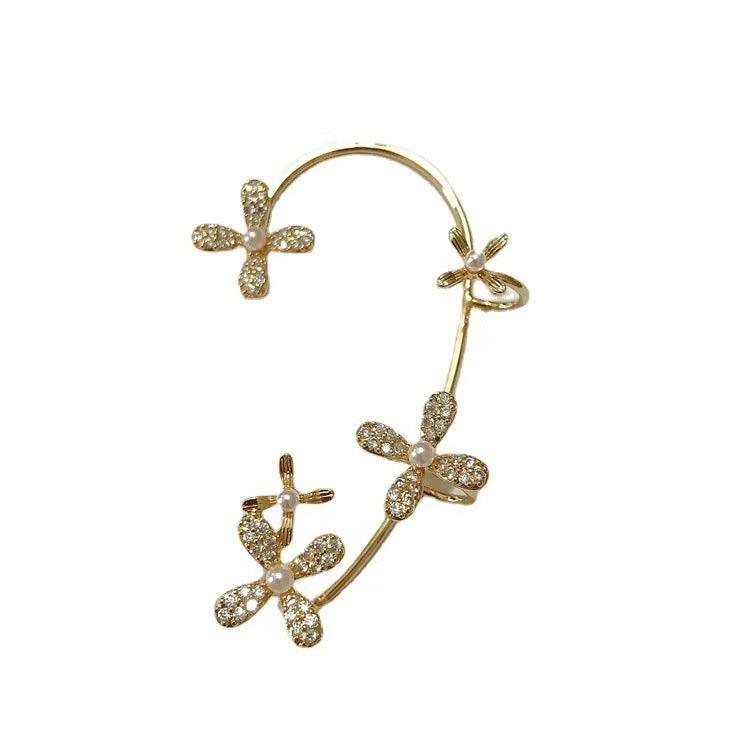 Sparkling Butterfly Ear Clips | Daily Wear Gold Left 1pcs