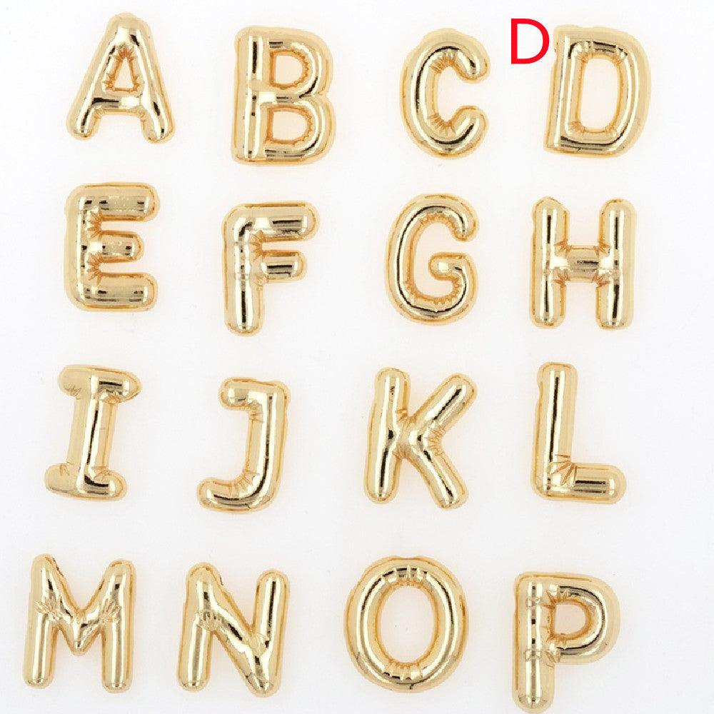 Glossy Letters Pendant Necklace | Fashion Wear D Gold
