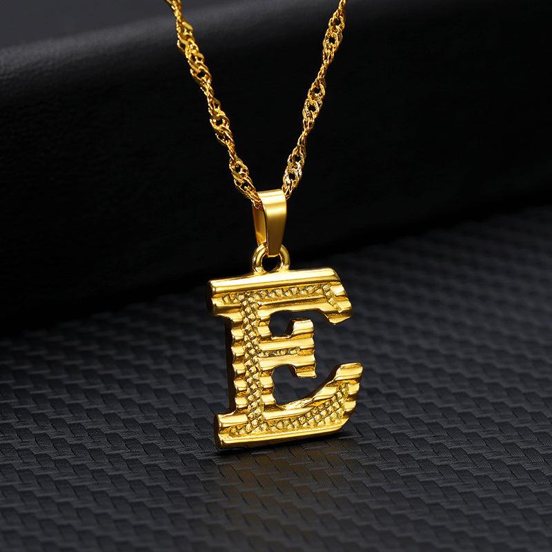 26 Letters Gold-Plated Pendant Necklace | Casual Collection E
