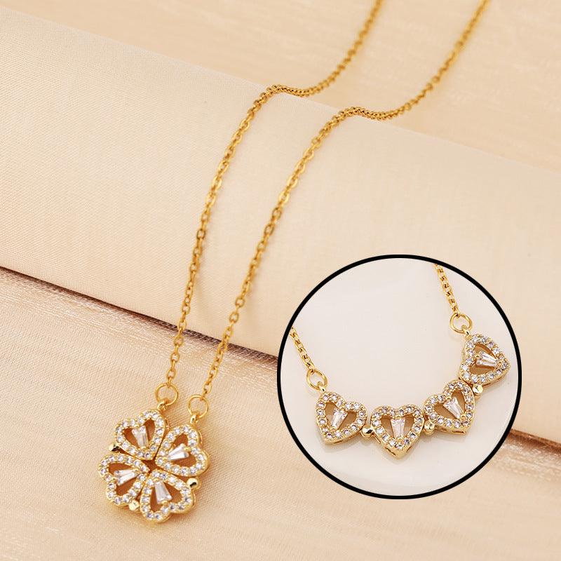 Variety Four-leaf Clover Titanium Steel Necklace Jewelry Gold Necklace