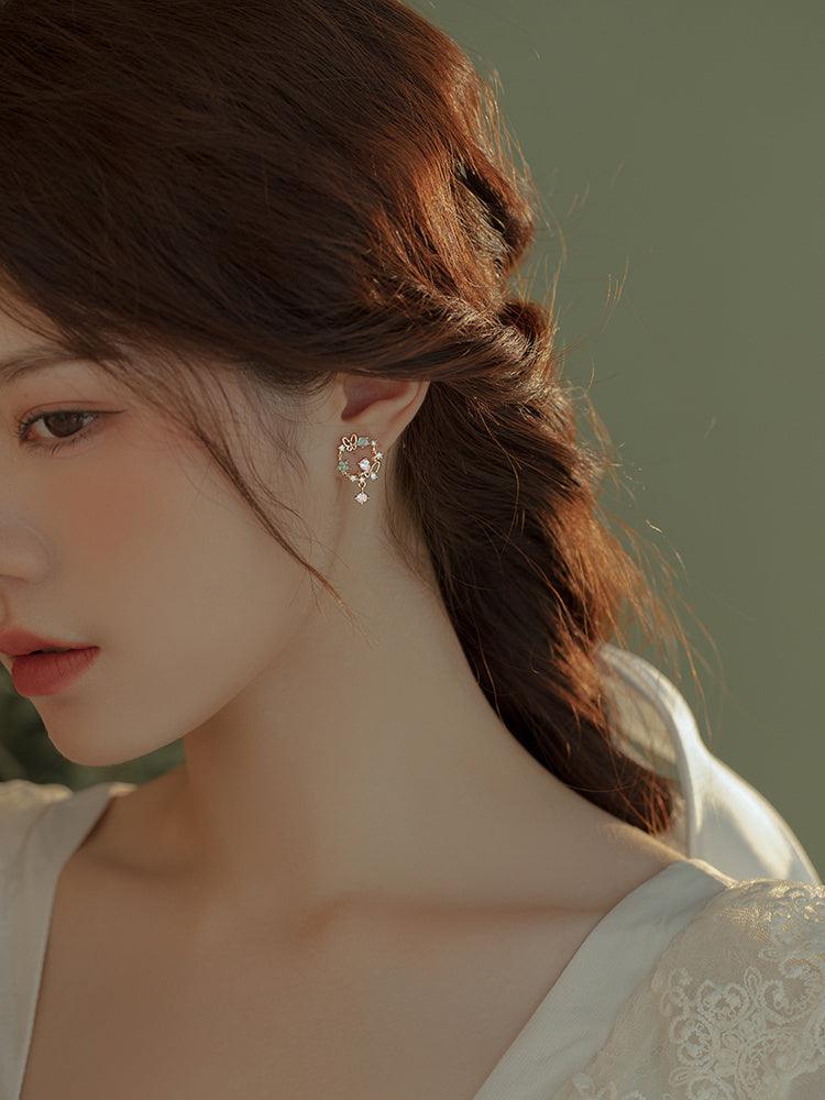 Emerald Treasure Stud Earrings Vintage Green Tourmaline Jewelry