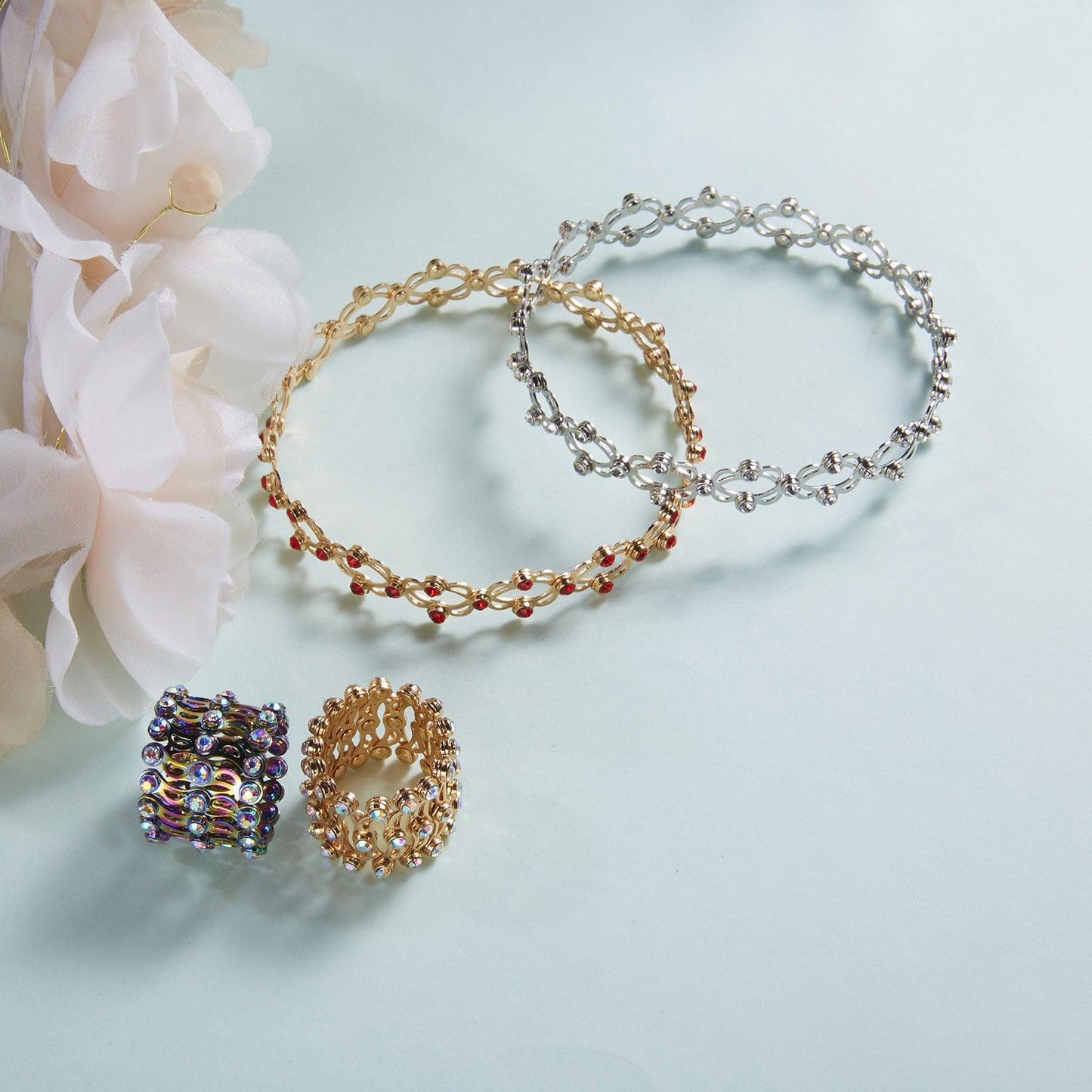 2 In 1 Folding Retractable Rhinestone Set