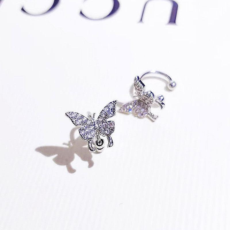 Butterfly Earrings Unique 2025 Silver Ear Clip