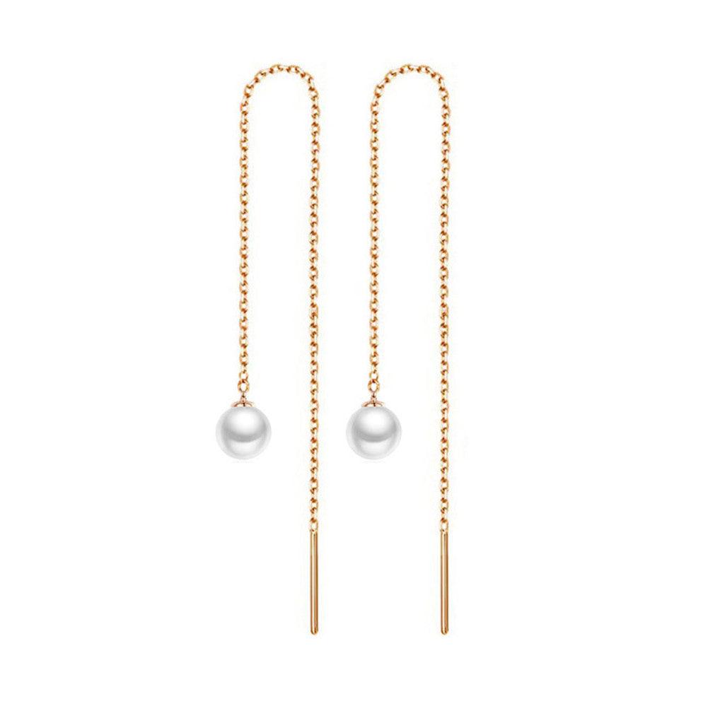 Tassel Pearl Earring | Daily Wear Rose Gold