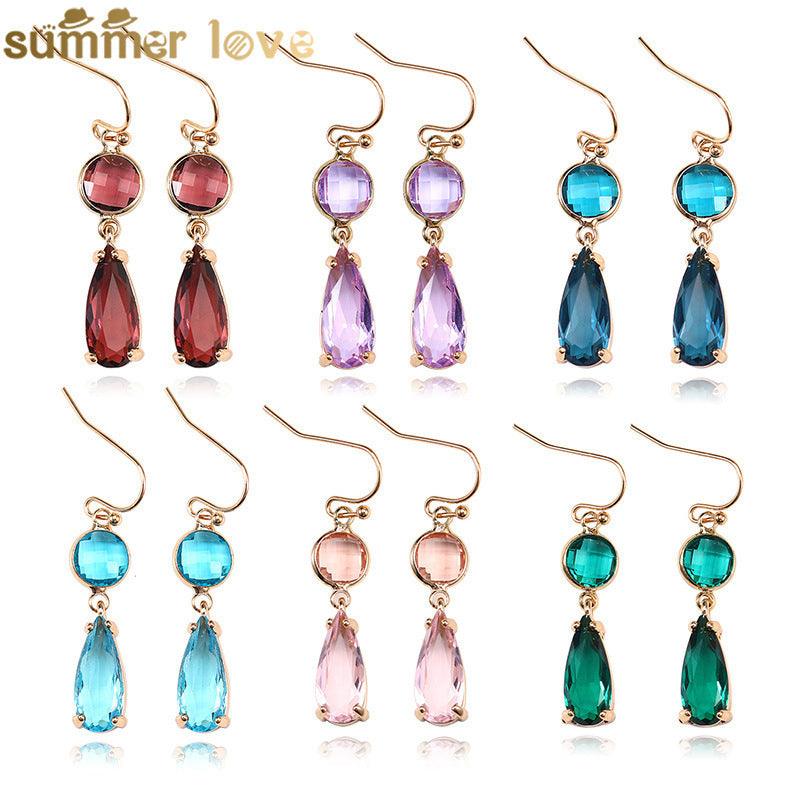 Copper Geometric Multicolor Glass Earrings