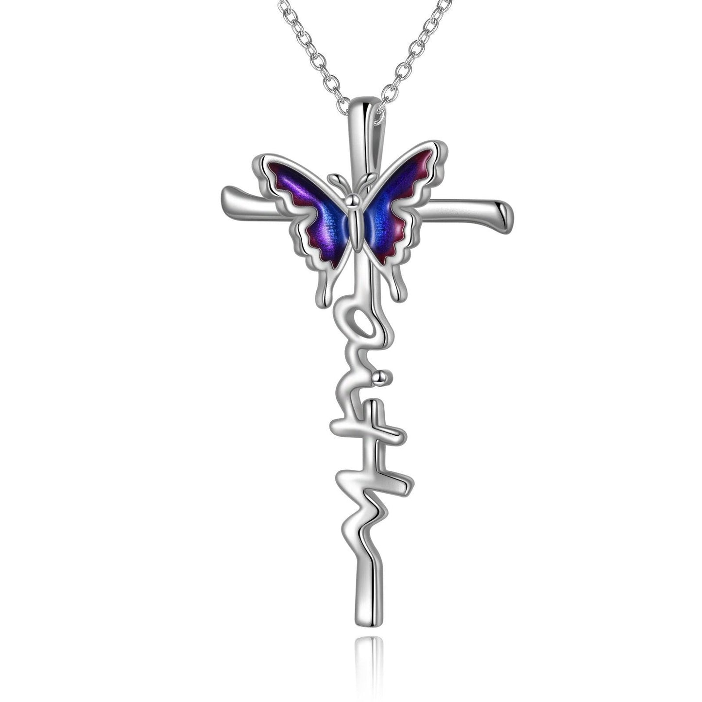 Butterfly Cross Necklace | Daily Wear
