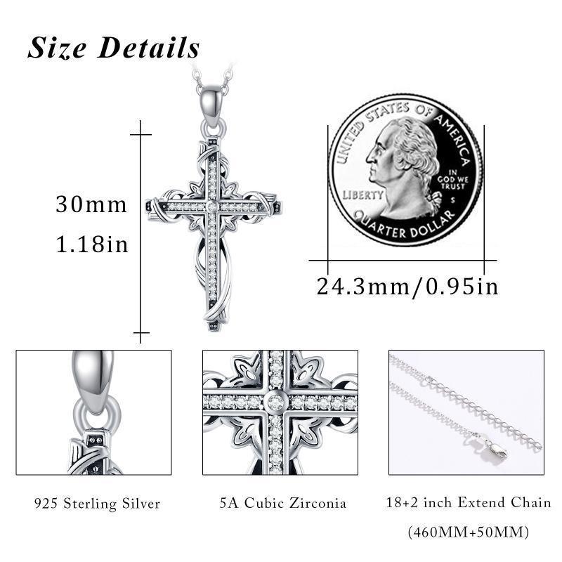 925 Sterling Silver - Cross Pendant Necklace