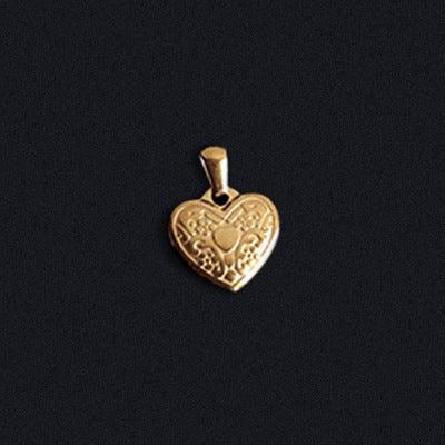 Cross Peach Heart Pendant - Daily Wear J