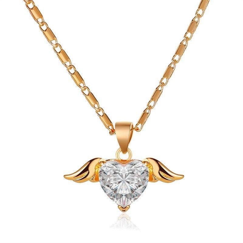 Heart Wings Elegant Necklace | Fashion Wear Gold