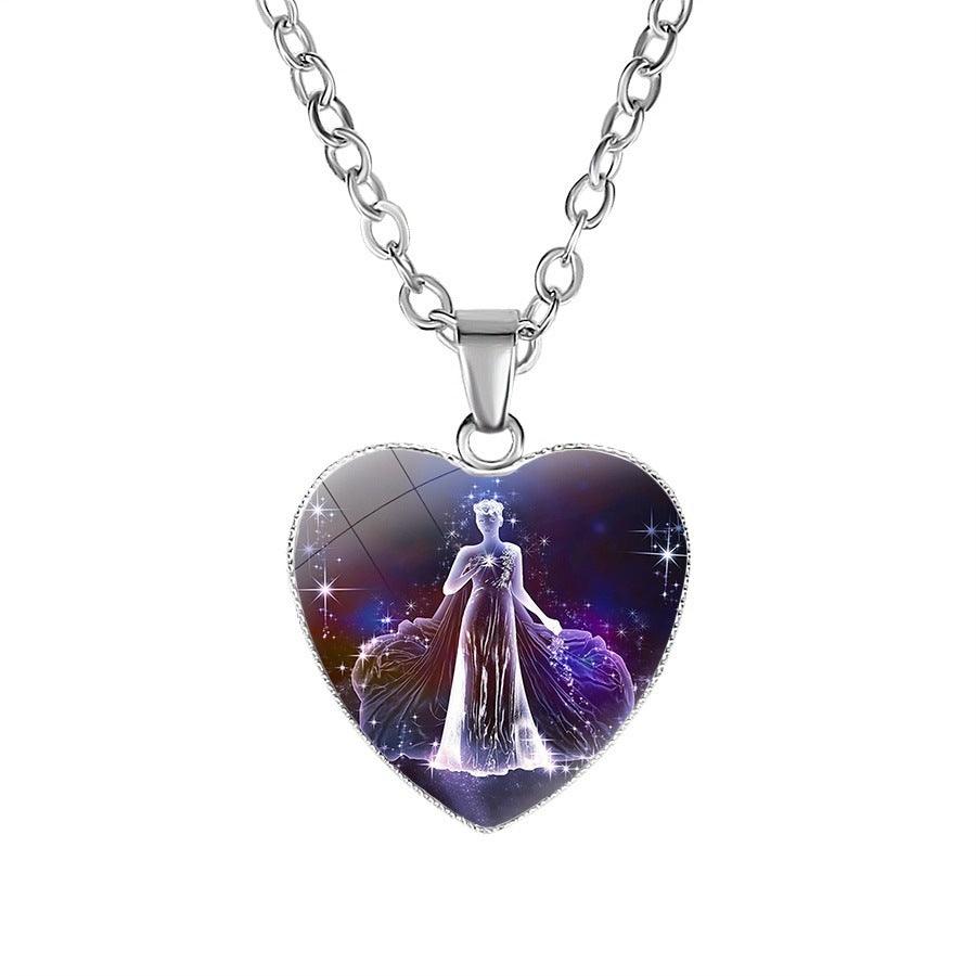 BoldlyBeautiful - Women's Zodiac Heart Pendant Necklace Jewelry - BoldlyBeautiful