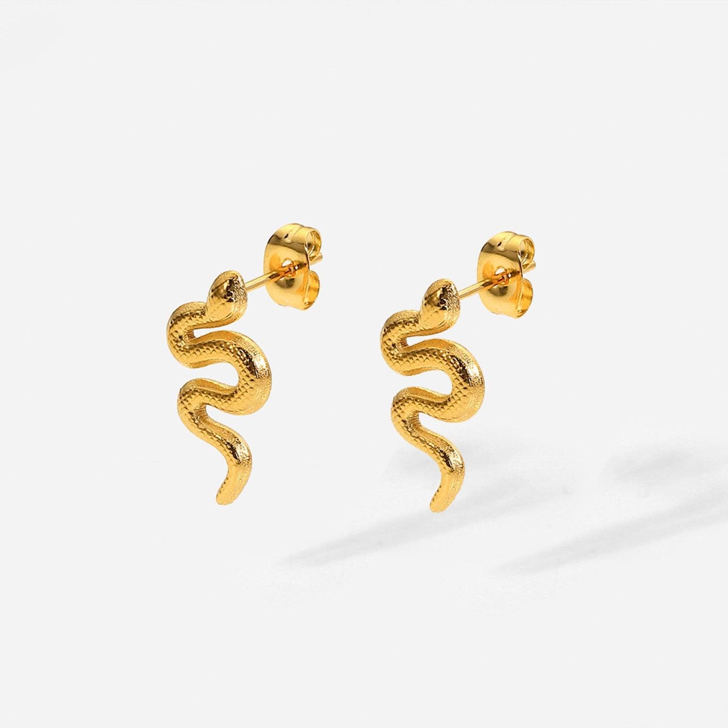 18K Gold Plated Snake Studs | Daily Wear