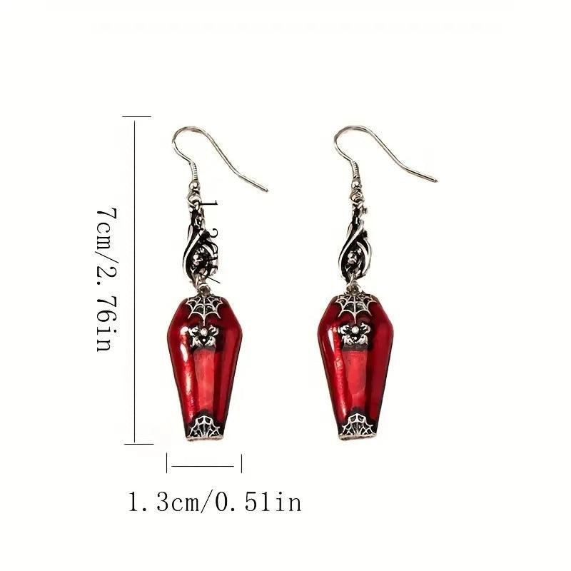 Red Bat Spider Retro Earrings | Daily Wear