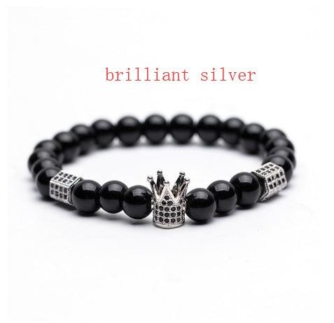 Natural Stone Micro Crown Copper Bracelet I