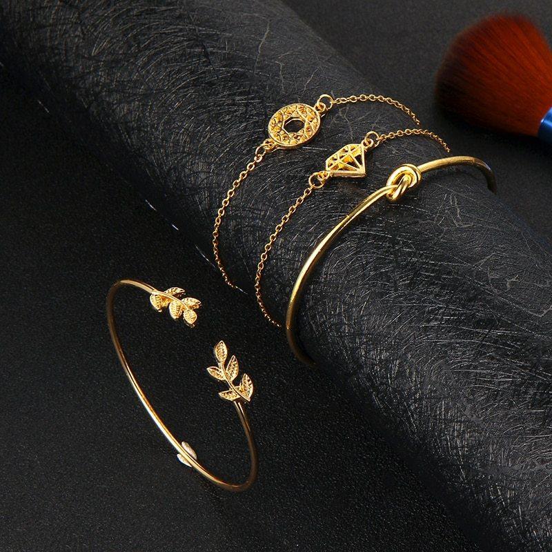 Fashion Bohemia Leaf Knot Hand Cuff Bracelet | Fashion Collection