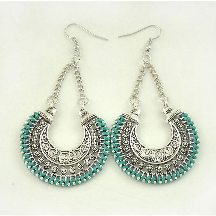 Bohemian Vintage Earrings Green