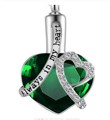 Elegant Perfume Bottle Pendant Necklace Green