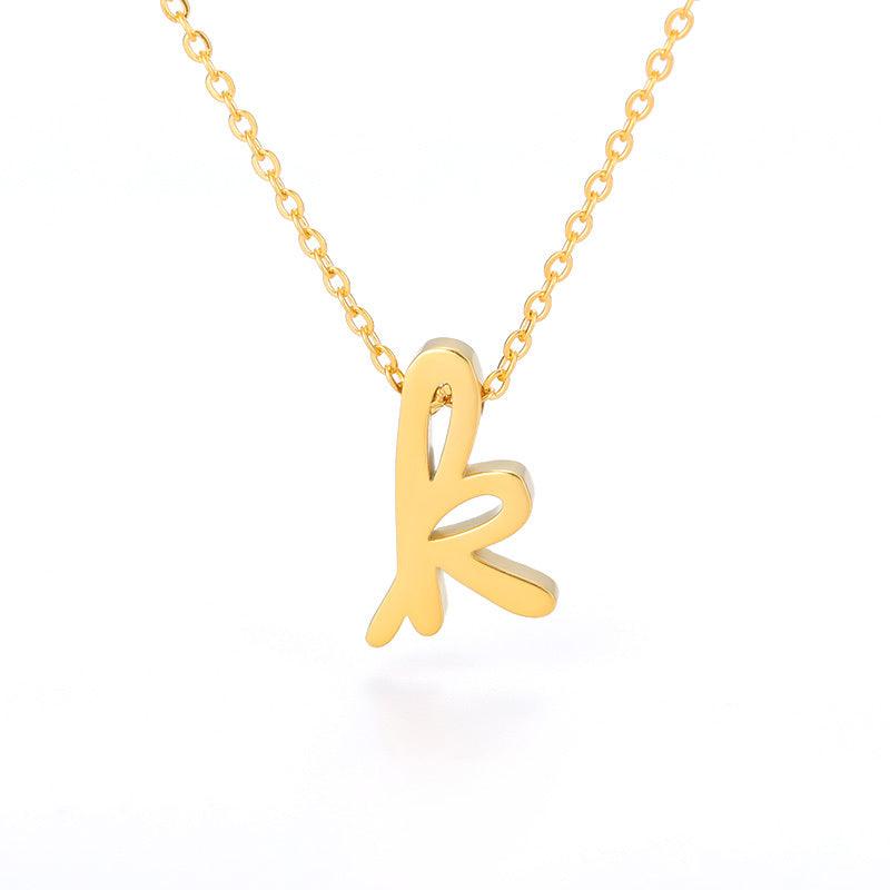 Small Hollow Letter Necklace | 2025 K