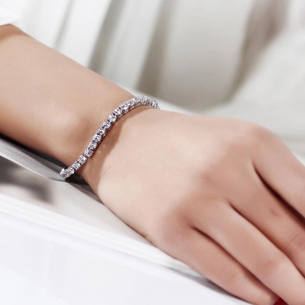 Tennis Chain Bracelet in S925 Sterling Silver | Daily Wear