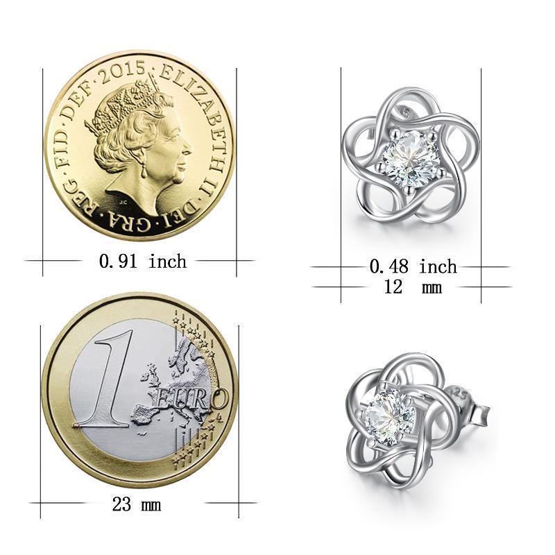 Flower Stud Earrings In Sterling Silver | Daily Wear
