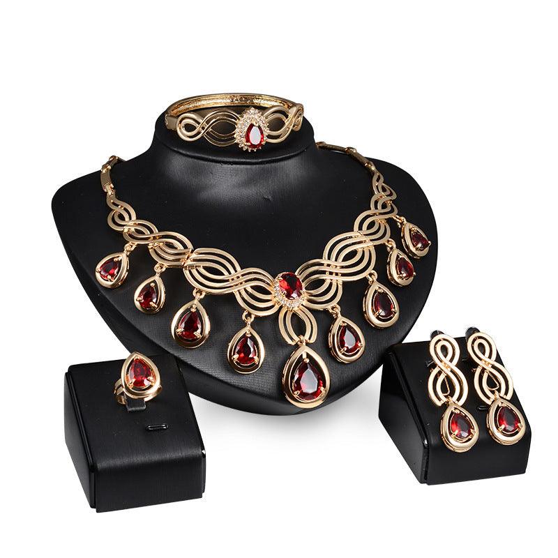 Fashion Gems Necklace and Earrings Jewelry Set | Party Wear
