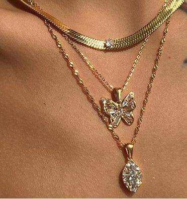 Olive Shaped Horse Eye Zircon Necklace | Daily Wear