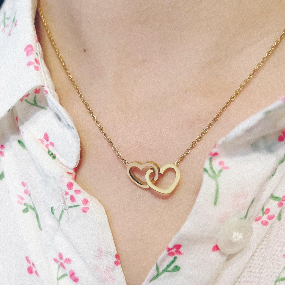 Double Heart Forever Necklace - Fashion Jewelry