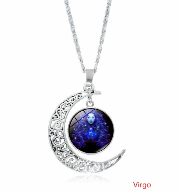 12 Constellation Moon Pendant Necklace | Daily Wear 7