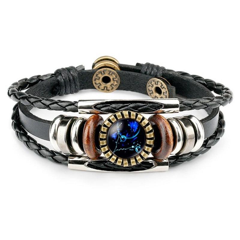 Elegant Zodiac Sign Bracelets | Leather Jewelry Pisces