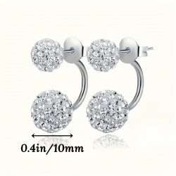 Exquisite 925 Silver Two Ball Design Earrings | Daily Wear