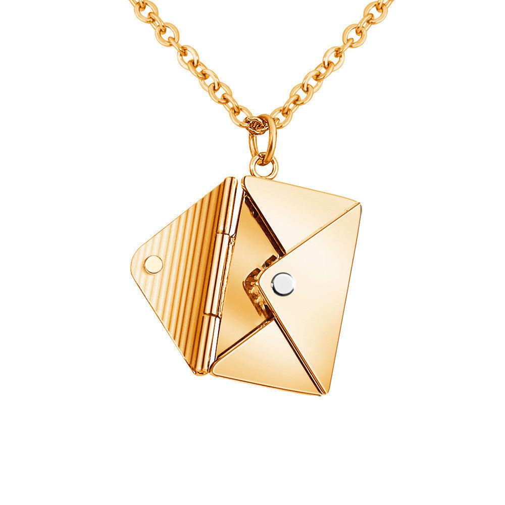 Envelope Necklace For Women - Trendy Jewelry Wear Gold
