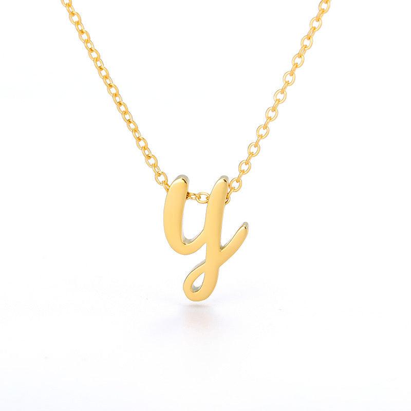 Small Hollow Letter Necklace | 2025 Y