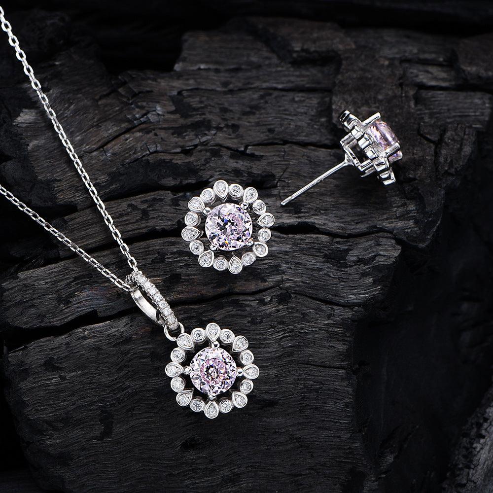Elegant Demi fine Diamond Set | Daily Wear Pink Set