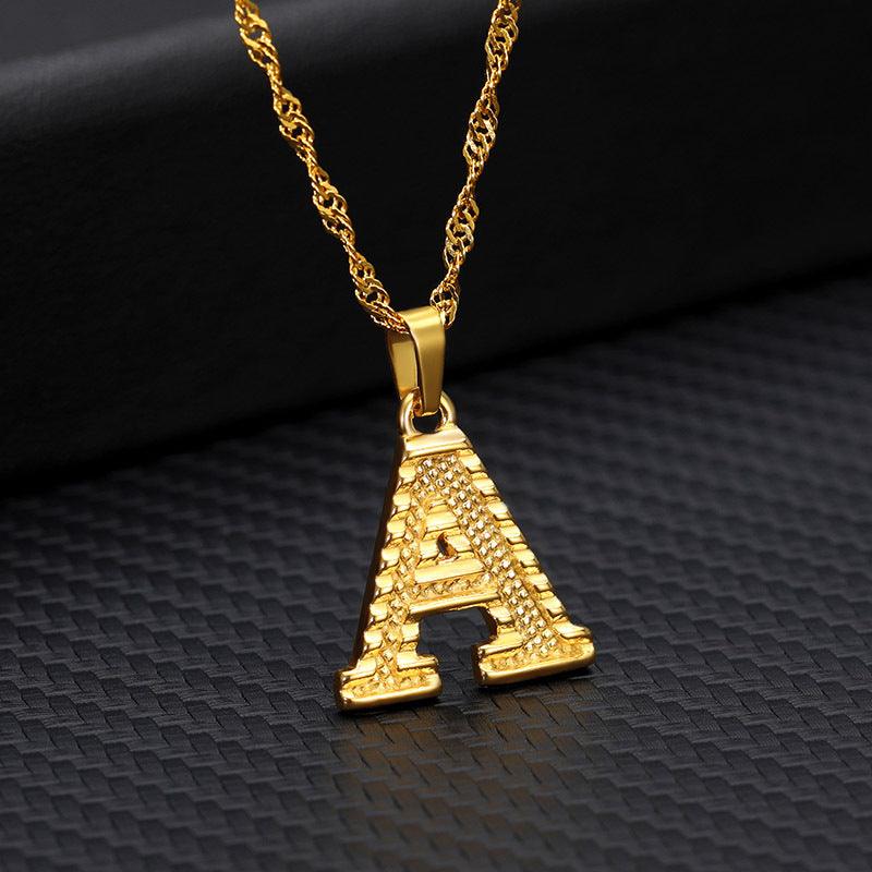 26 Letters Gold-Plated Pendant Necklace | Casual Collection A