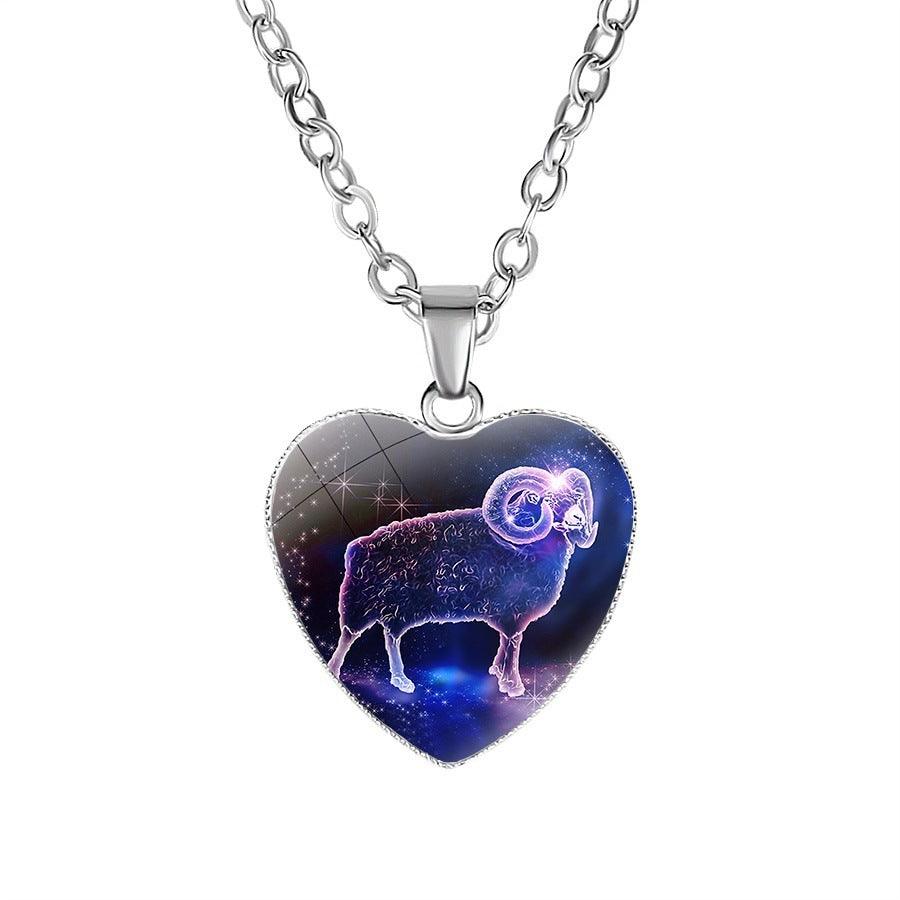 BoldlyBeautiful - Women's Zodiac Heart Pendant Necklace Jewelry - BoldlyBeautiful