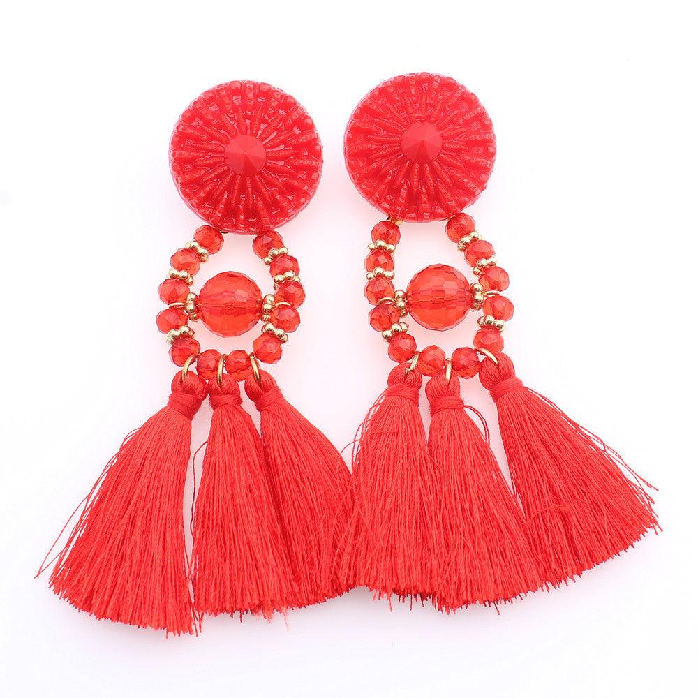 Tassel Earrings Earrings Red