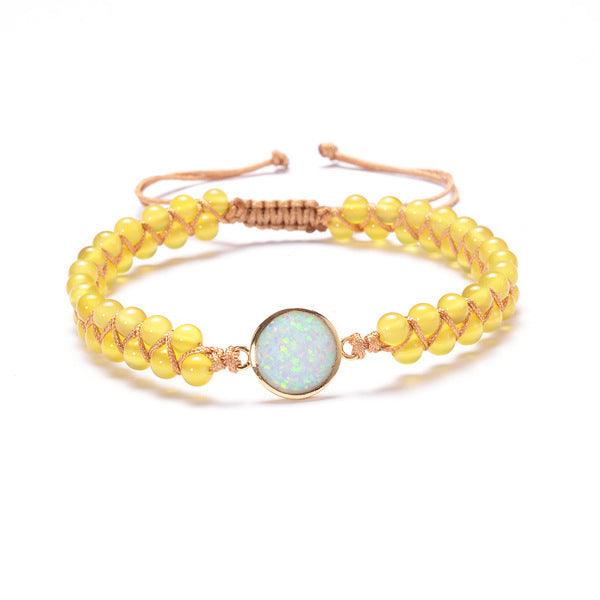 Opal Stone Wrap Bracelets | Yoga Collection Yellow