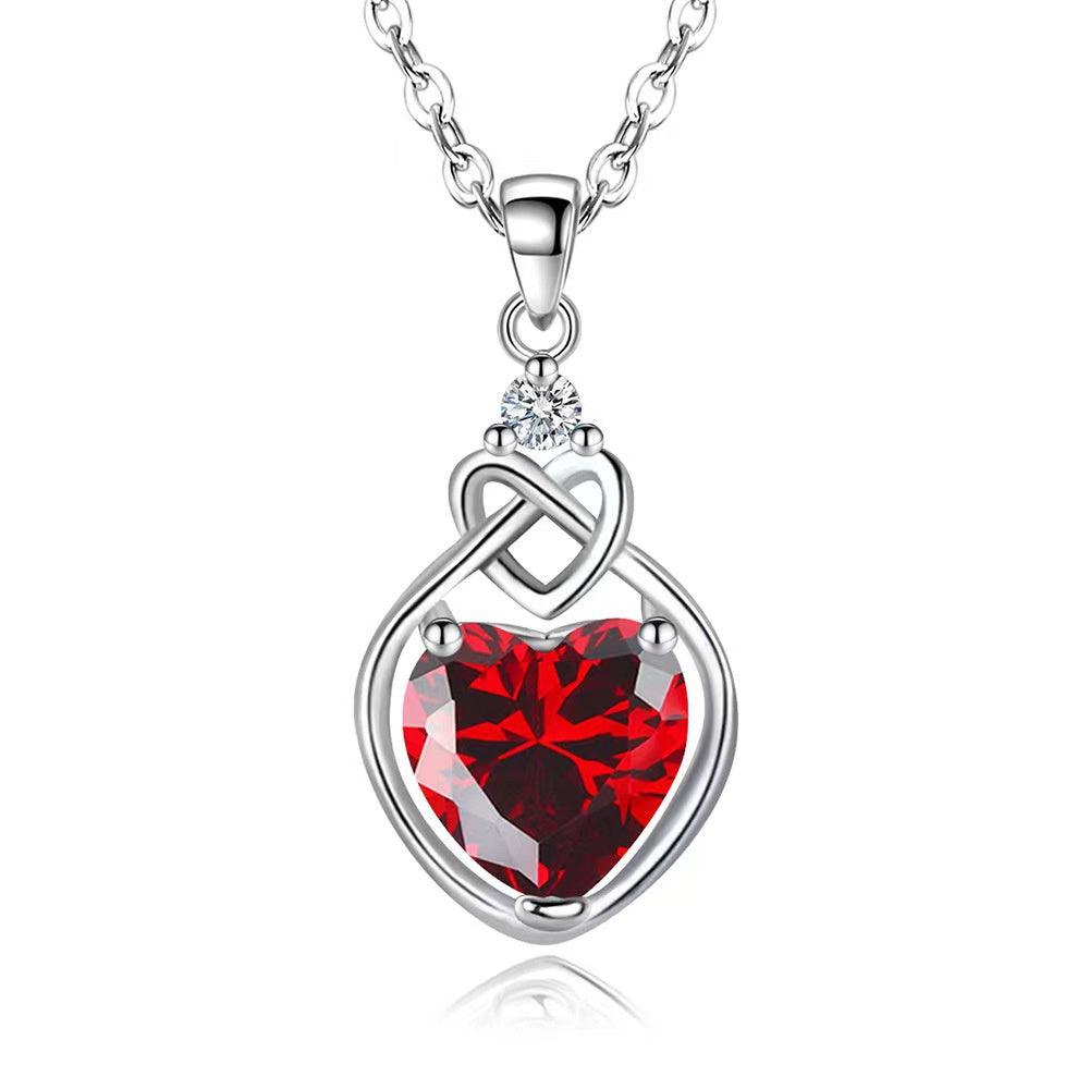 Heart-shaped Ruby Jewelry Suite | Daily Wear Necklace