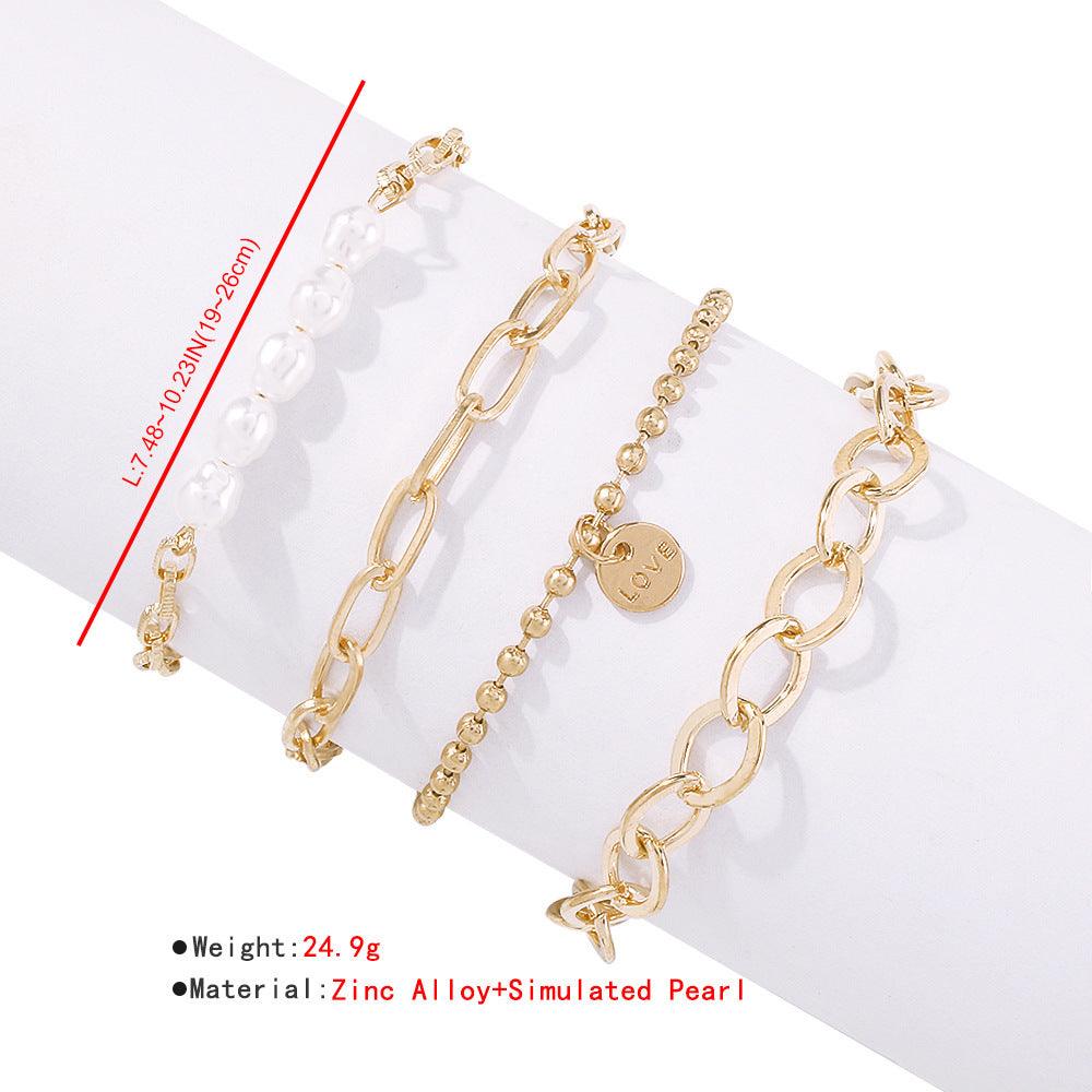 Geometric Retro Pearl Bracelet | Daily Wear