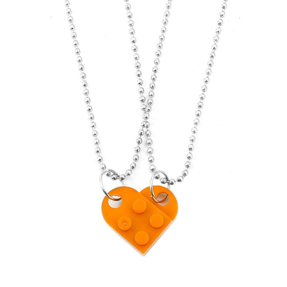 Stitching Heart Necklace | Fashion Wear Orange