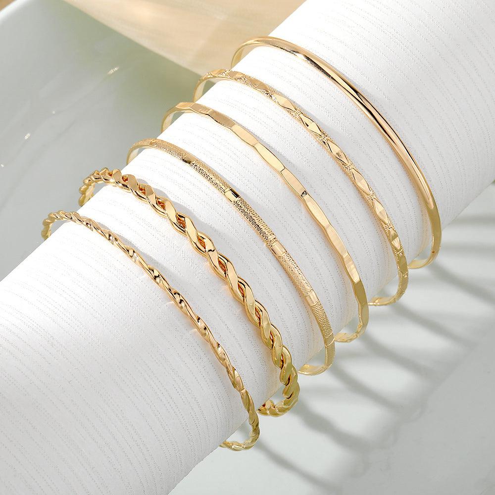 Bohemian Metal Geometric Bracelet Set | Fashion Collection