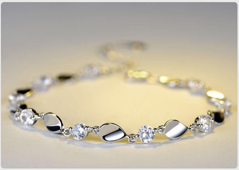 Diamond-Encrusted 925 Sterling Silver Bracelet | Daily Wear Silver