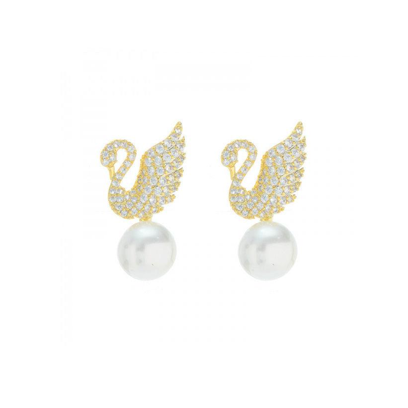 Needle Swan Studs | Daily Wear