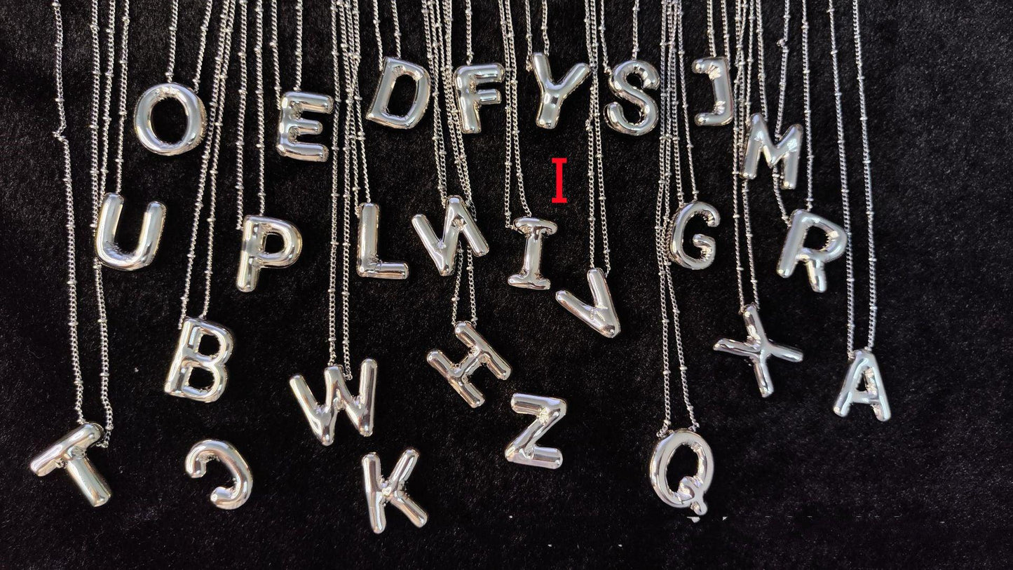 Glossy Letters Pendant Necklace | Fashion Wear I Silvery