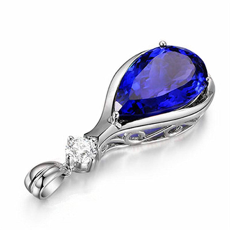 Angel Blue Eyes Crystal Necklace | Fashion Collection Sapphire Pendant