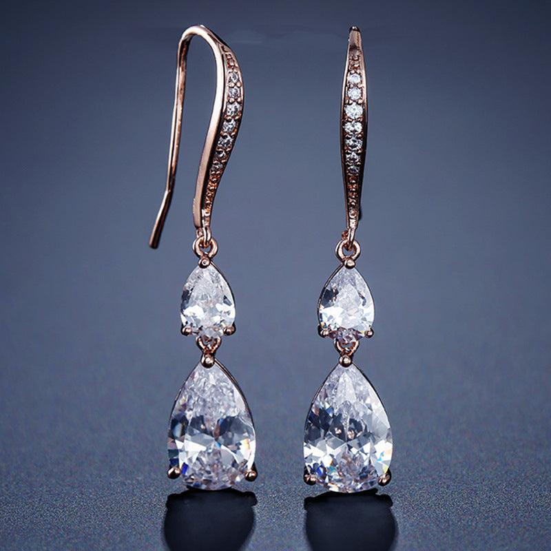 Exquisite Vintage Flower Earrings Silicone Ear Clips Rose Gold