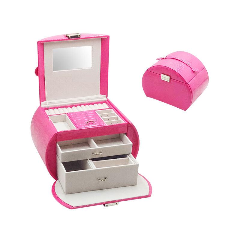 High-end Leather Jewelry Storage Drawer | Jewelry Storage Rose Red