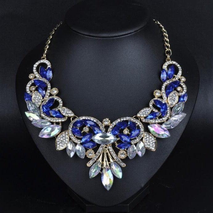 Diamond Alloy Flower Necklace | Party Wear